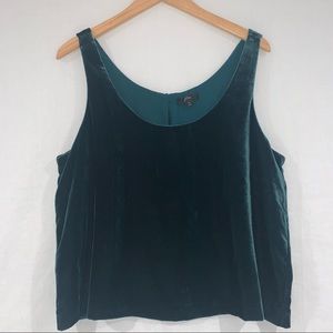J.Crew Velvet Tank, Old Forest green